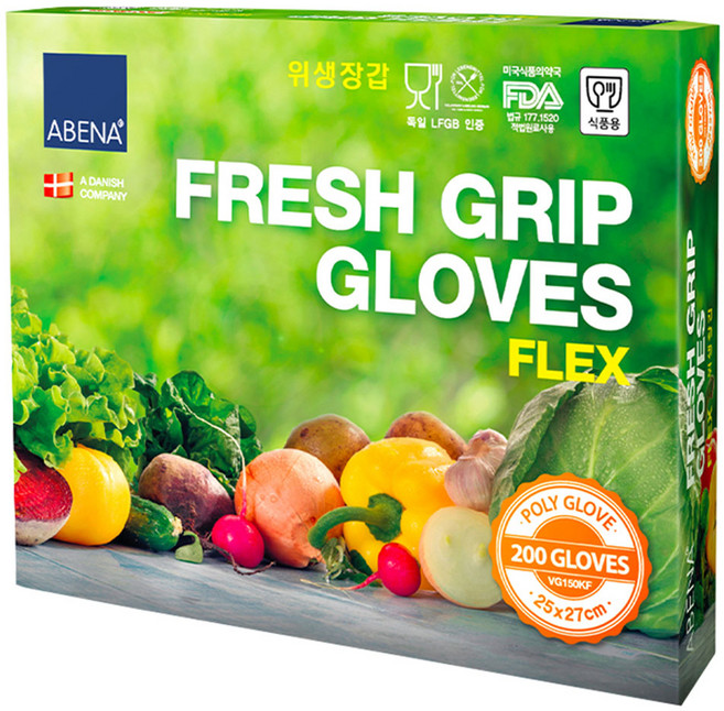 아베나 프레쉬그립 비닐장갑 플렉스, 200개입, 1개