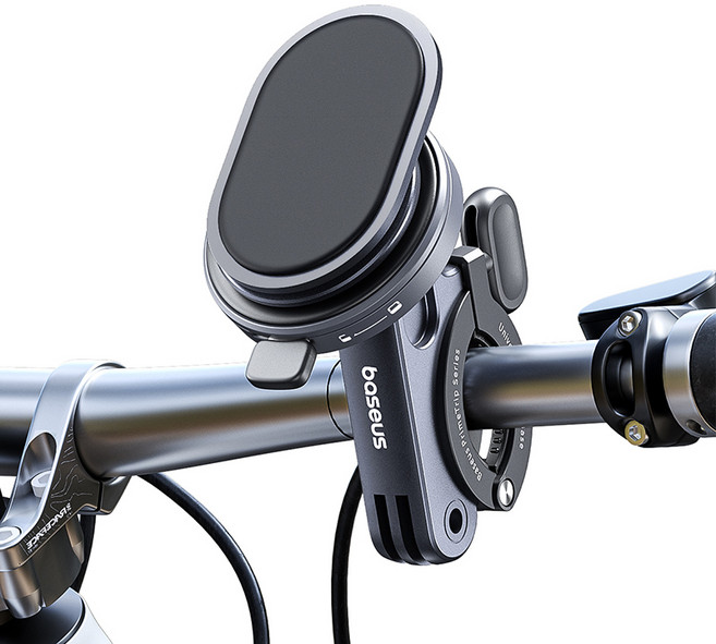 베이스어스 프라임트립 시리즈 자전거 오토바이 휴대폰 핑거링 거치대, 블랙, 1개
