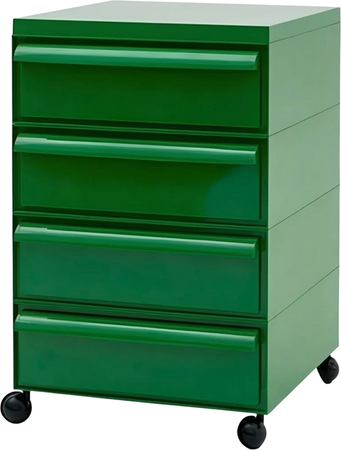 中古堆疊移動收納櫃 4層, 綠色