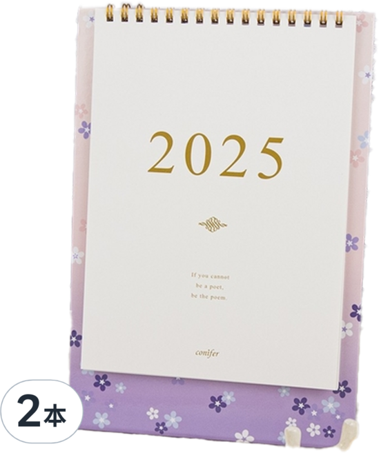 conifer 綠的事務 2025年 時間絮語直式桌曆 25K, 2本, 花言花雨