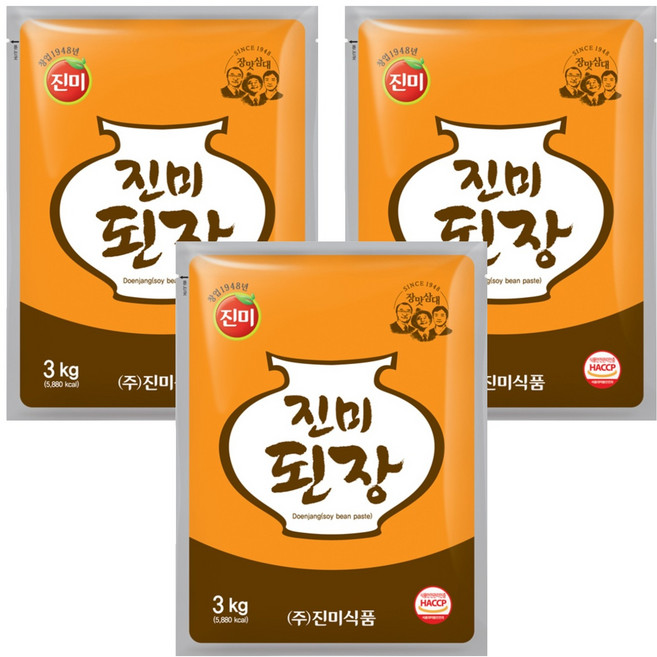 진미 된장, 3kg, 3개