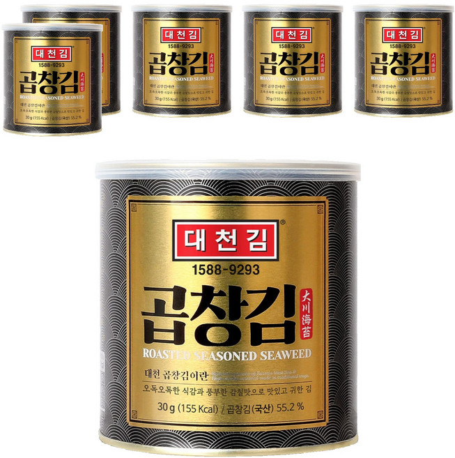 대천김 곱창김 캔, 30g, 6개