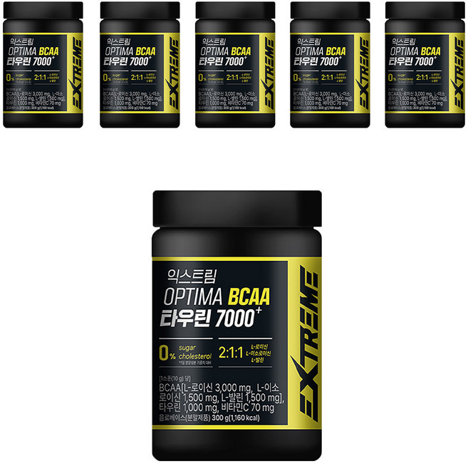 익스트림 옵티마 BCAA 타우린 7000 플러스, 300g, 6개