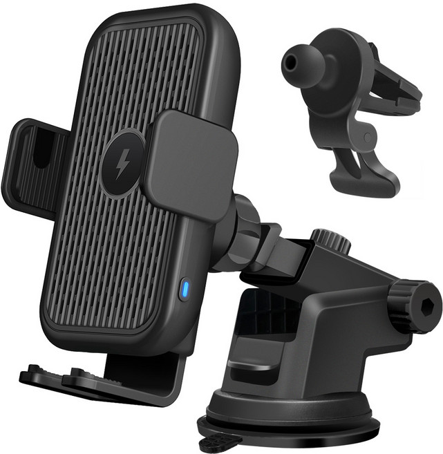 탐사 차량용 고속 듀얼코일 15W 무선충전 거치대 풀세트, 1개