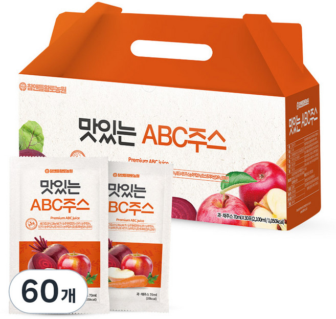 참앤들황토농원 맛있는 ABC주스, 70ml, 60개
