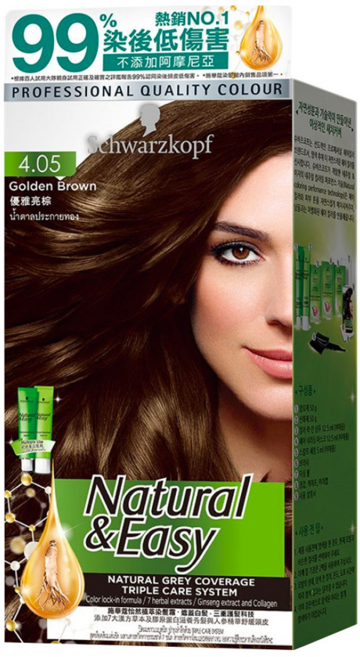 Schwarzkopf 施華蔻 怡然植萃染髮霜 100g, 4.05優雅亮棕, 1盒