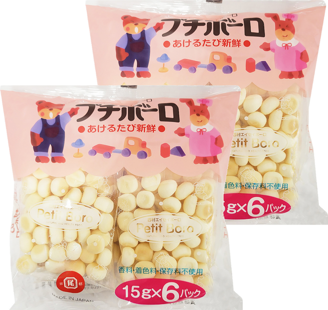 西村 福吉蛋酥 6入, 原味, 90g, 2袋