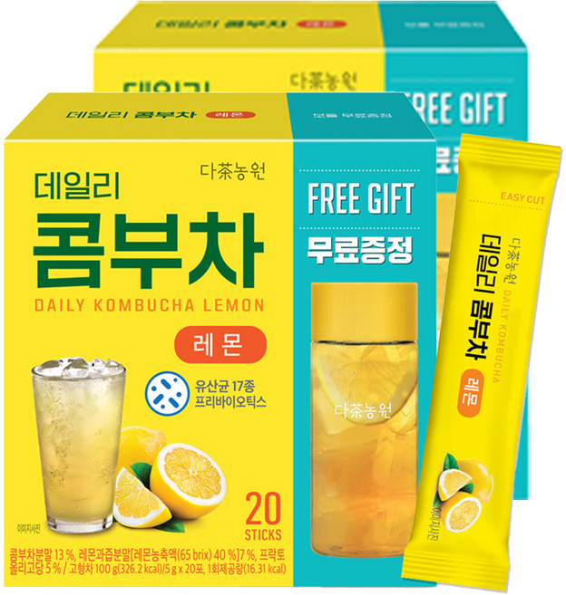 Danongwon 每日康普茶 檸檬, 5g, 20入, 2盒