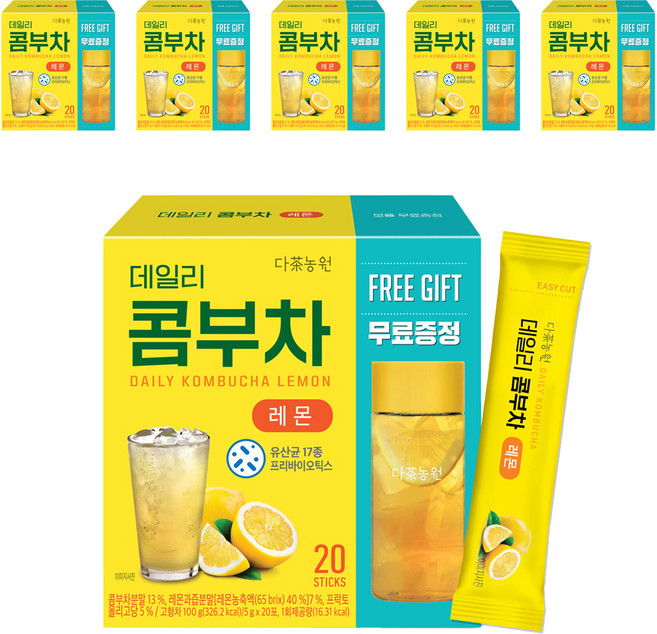 Danongwon 每日康普茶 檸檬, 5g, 20入, 6盒