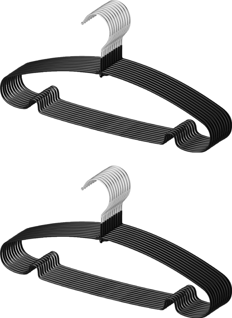 제이밀 코팅 논슬립 옷걸이, 블랙, 20개
