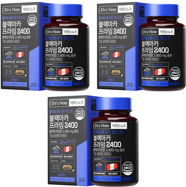 닥터스노트 팔레오 블랙마카 프라임 2400, 120정, 3개