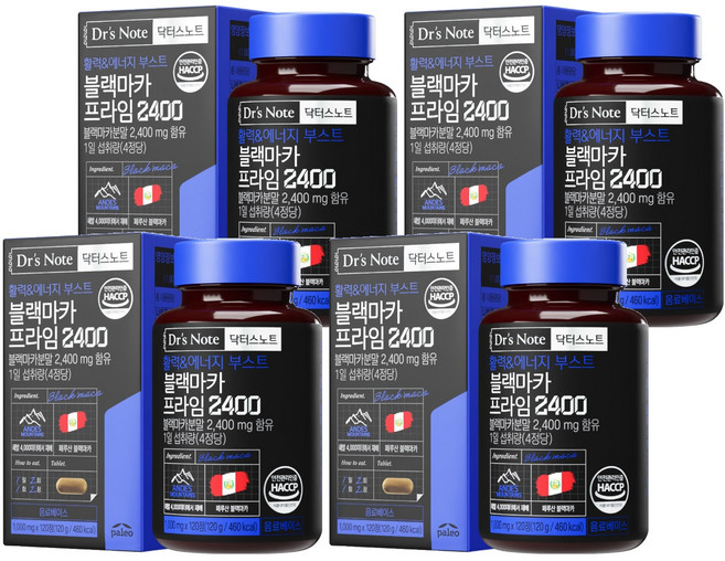 닥터스노트 팔레오 블랙마카 프라임 2400, 120정, 4개