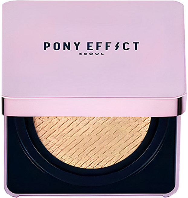 PONY EFFECT 保濕提亮光澤提亮氣墊 紫盒 + 補充蕊 15g, 002 PORCELAIN, 1組