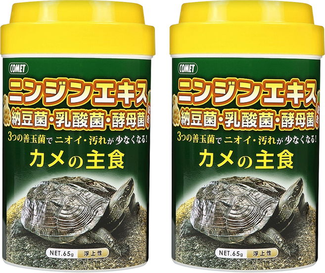 COMET 可美多 紅蘿蔔納豆菌澤龜飼料, 65g, 2罐