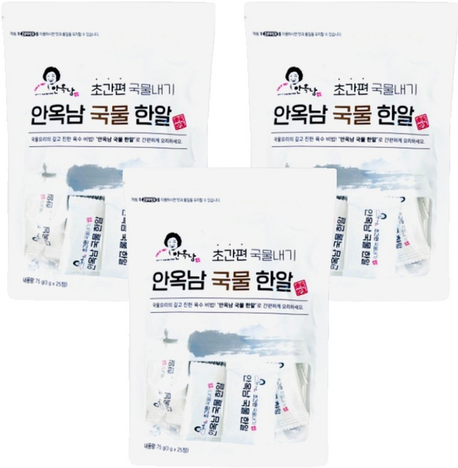 안옥남 멸치 국물한알 25p, 75g, 3개