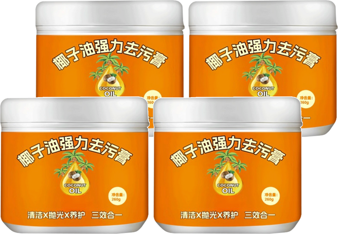 小麥購物 椰子油去汙膏, 4罐, 168g