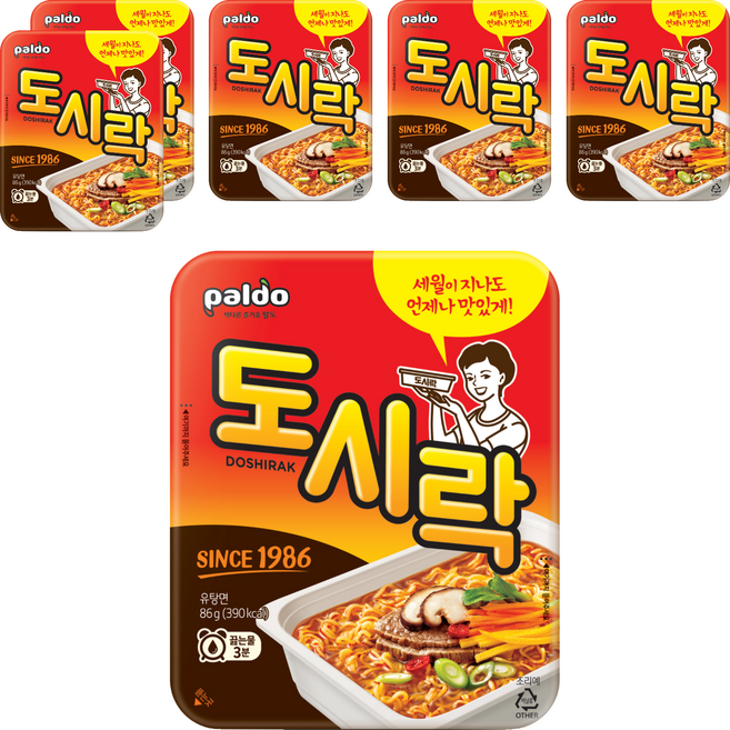 팔도도시락 컵라면 86g, 6개