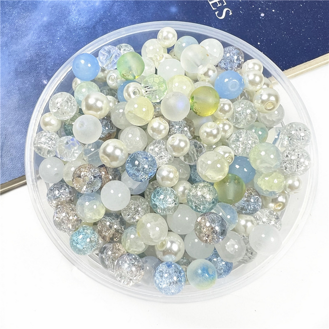 올이즈유 컬러 구슬 비즈 DIY 6~10mm 세트, 펄블루, 1세트