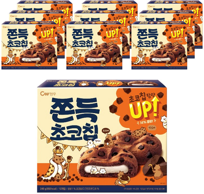 청우식품 쫀득초코칩, 240g, 10개