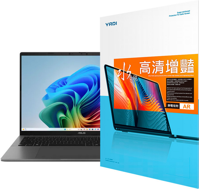 YADI 亞第 增豔降反射 ASUS Vivobook S16 S3607QA 專用 16：10 水之鏡保護貼, 1片