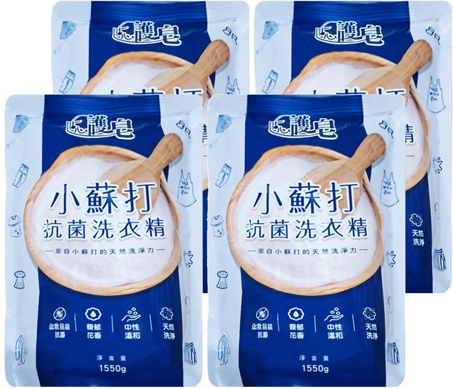皂福 貼心護皂小蘇打抗菌洗衣精 1550g, 4入