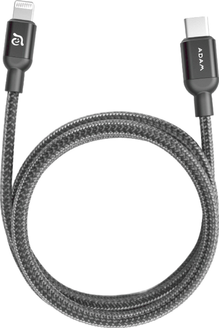 ADAM elements 亞果元素 PeAk II C120B USB-C 對 Lightning 連接線 120cm, 銀色, 1條