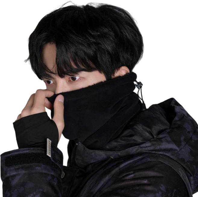 액티제노 두꺼운 겨울 방한 스포츠 기모 넥워머, 블랙, 1개