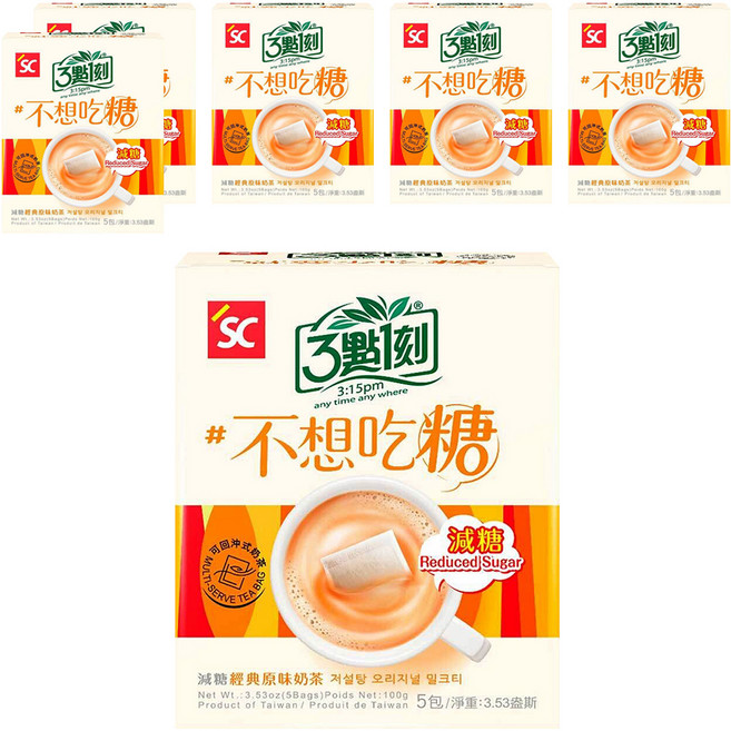3點1刻 減糖原味奶茶, 20g, 5包, 6盒