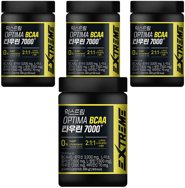 익스트림 옵티마 BCAA 타우린 7000 플러스, 300g, 4개