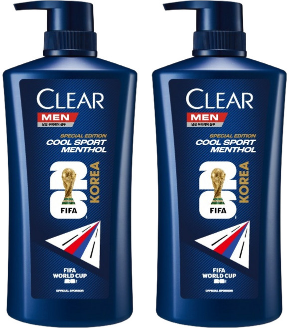 CLEAR 淨 男士酷涼運動薄荷洗髮精 FIFA世界盃26限量包裝版, 2個, 650ml