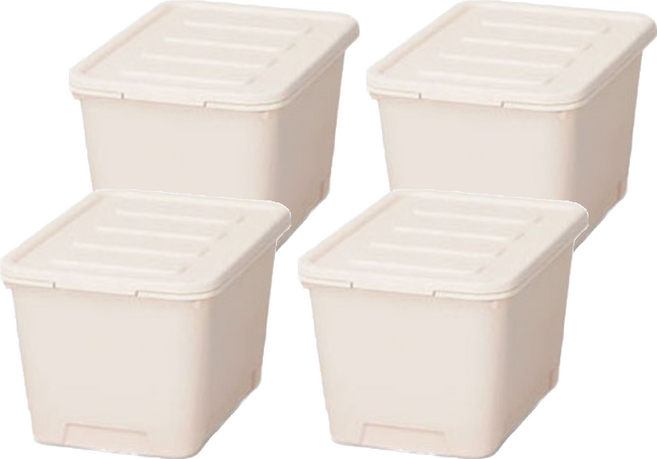 가쯔 국내 제조 마카롱 리빙박스, 인디핑크, 120L, 4개