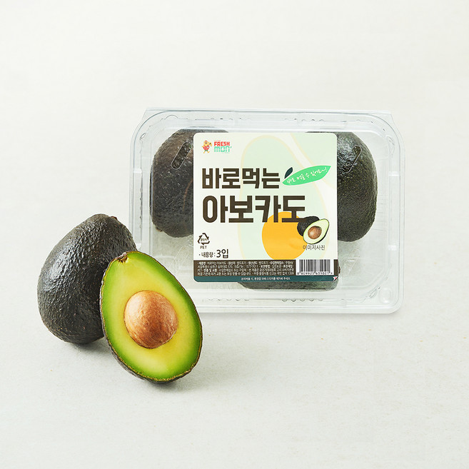 프레시몬 칠레산 바로먹는 아보카도 3입, 1개, 550g