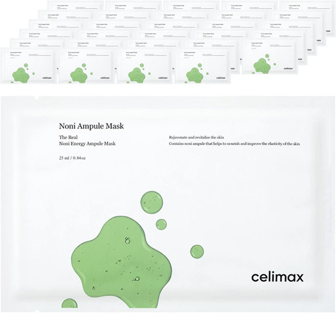 셀리맥스 더 리얼 노니 에너지 앰플 마스크 25ml, 1개입, 30개 - 쿠팡