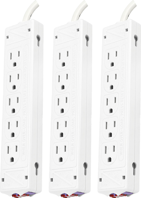 infotec 英富達 5+5孔 15A新安規專利過載保護 雙面延長線 扁插, 1m, 白色, 3個