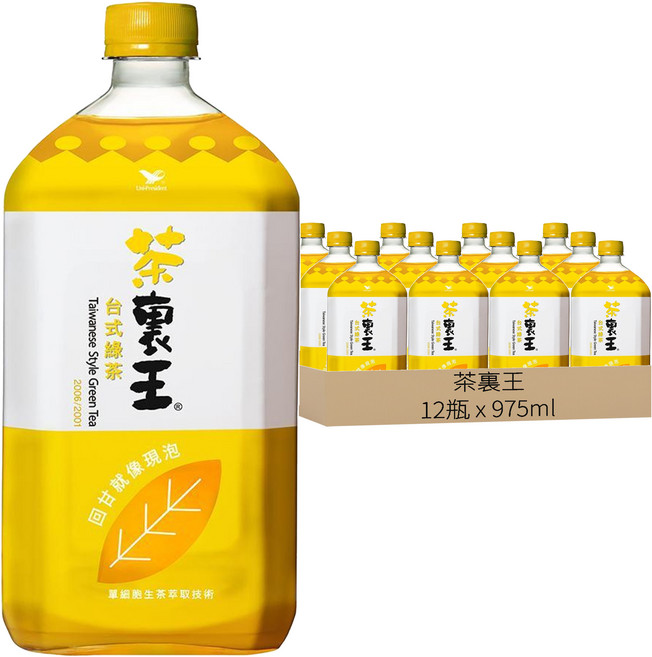茶裏王 台式綠茶, 975ml, 12瓶