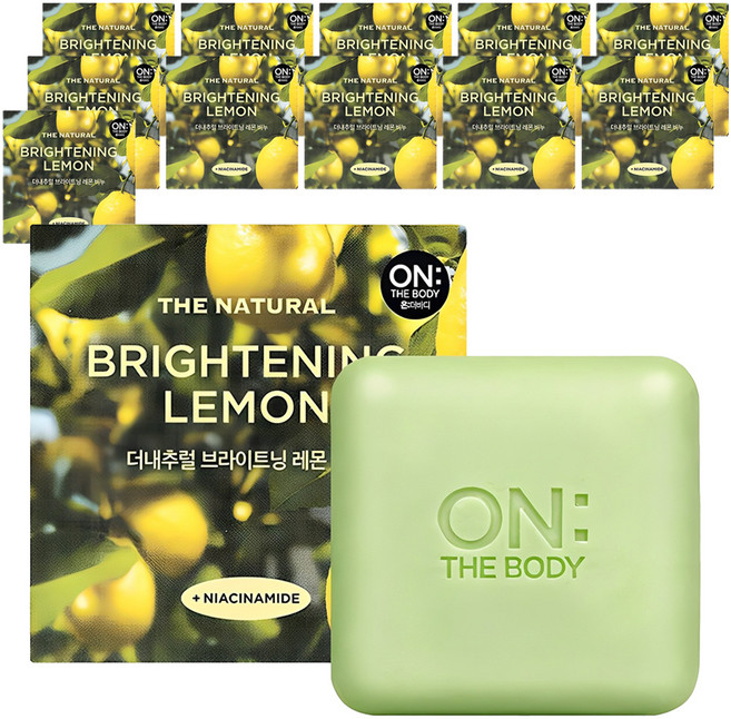 온더바디 더내추럴 브라이트닝 비누 레몬향, 90g, 12개입