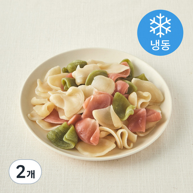 네니아 유기가공식품 인증 우리밀 삼색수제비 (냉동), 500g, 2개
