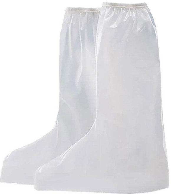 高筒防水雨鞋套, 白色, 1雙