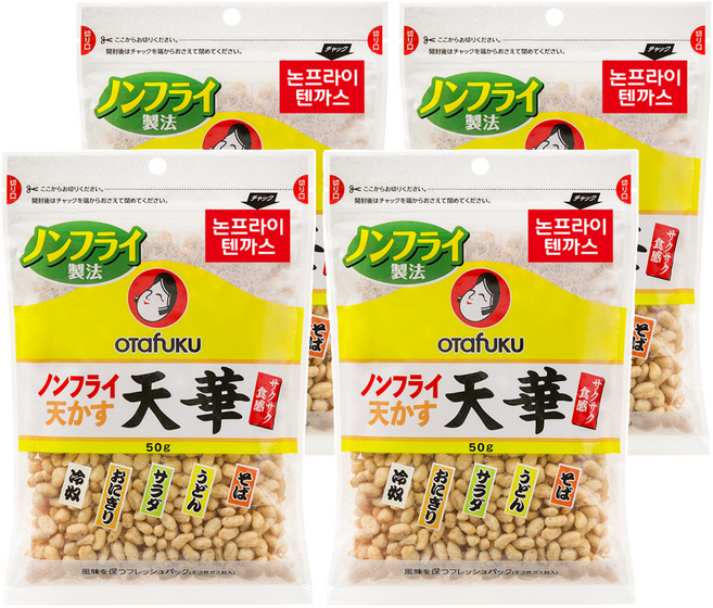 오타후쿠 튀기지 않은 논프라이 텐까스, 50g, 4개