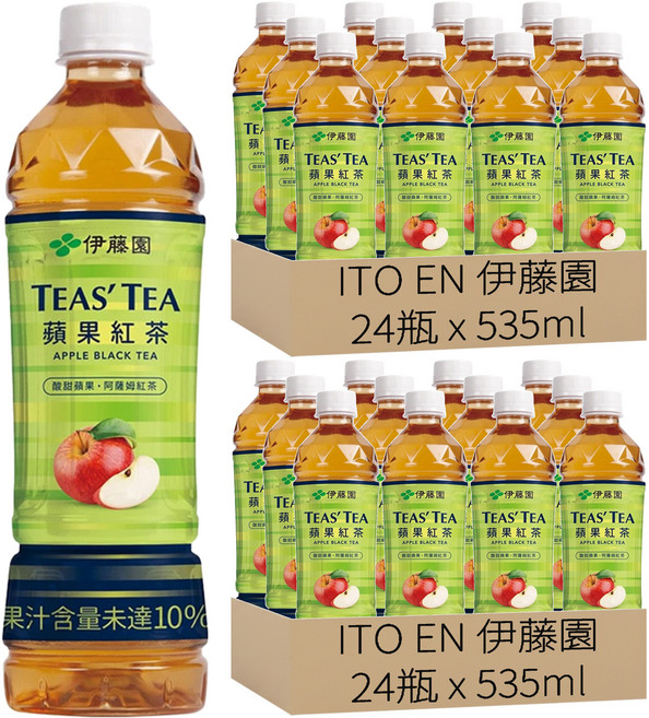 ITO EN 伊藤園 TEA'S TEA 蘋果紅茶, 535ml, 48瓶