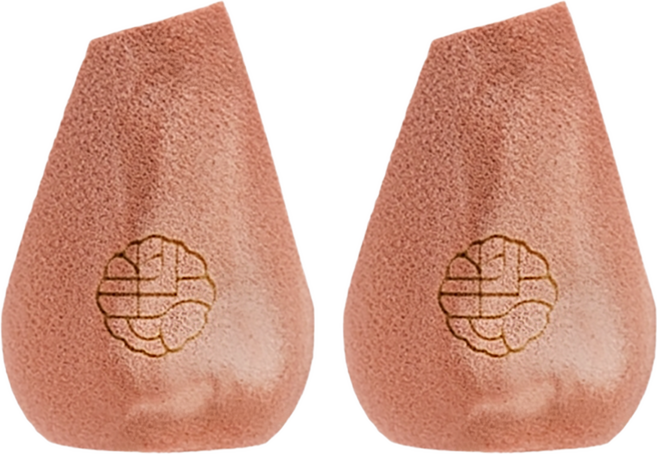 點胭脂 蘭嶼角鴞 角型四切美妝蛋, 大理石棕色, 2個