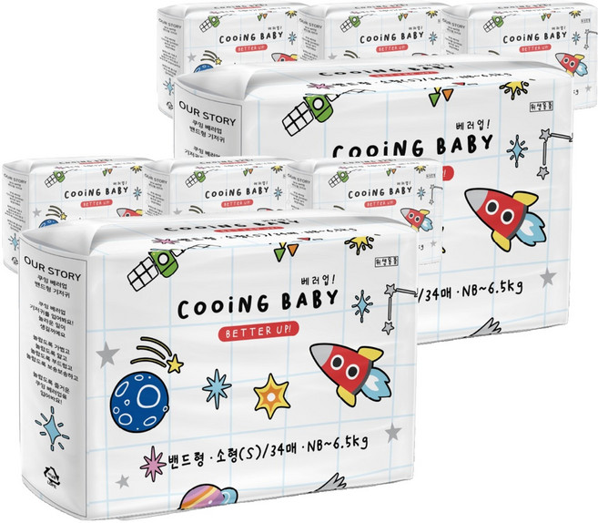 Cooing 쿠잉 베러업 밴드형, 소형(S), 272매