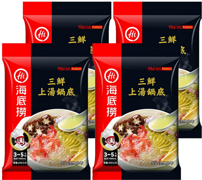 海底撈 上湯三鮮鍋底, 200g, 4包