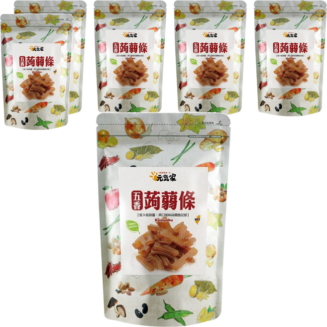 元氣家 高纖五香蒟蒻條, 200g, 6包