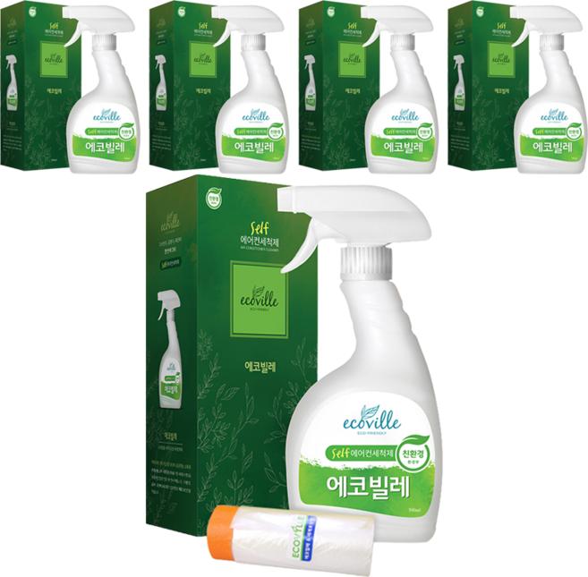 에코빌레 셀프 에어컨 세척제, 500ml, 5개