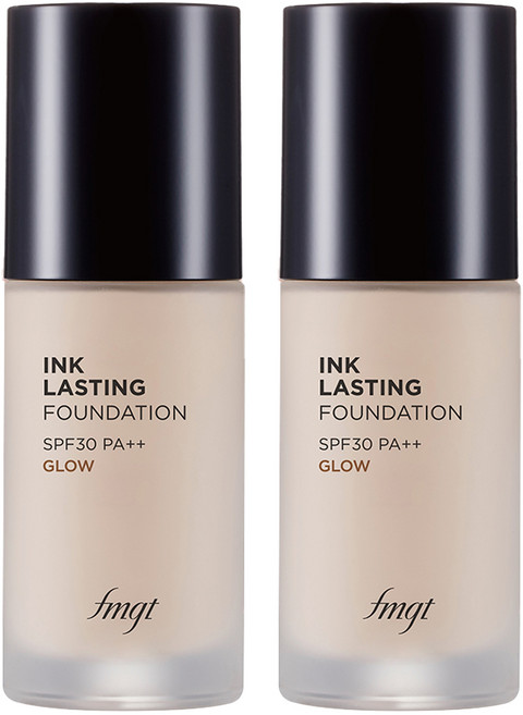 THE FACE SHOP 菲詩小舖 貼妝持久粉底液 Glow 30ml, V201 Apricot Beige, 2瓶