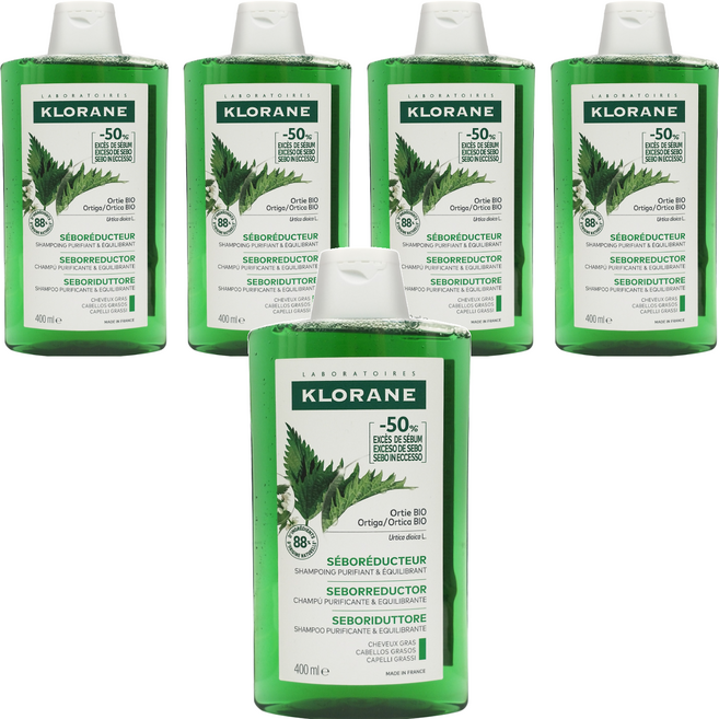 KLORANE 蔻蘿蘭 控油洗髮精 草本香氣, 400ml, 5瓶