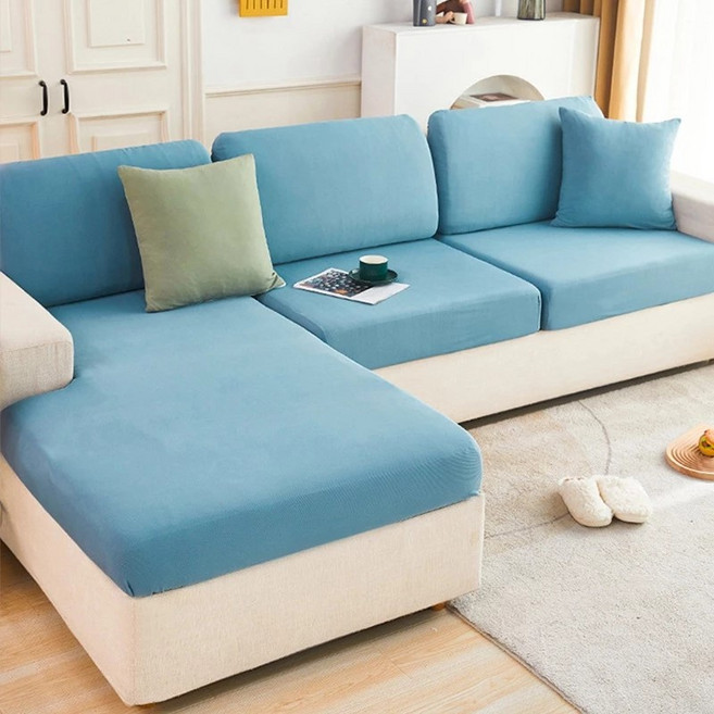 涼感新科技彈力冰絲沙發套 常規貴妃四人, 寧靜藍, 1個