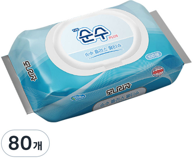 모나리자 순수 플러스 물티슈, 35g, 100매, 80개