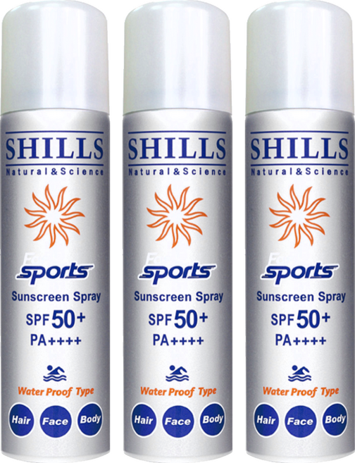 SHILLS 舒兒絲 很耐曬超清爽亮白防曬冰鎮噴霧 SPF50+ PA++++, 90g, 3瓶